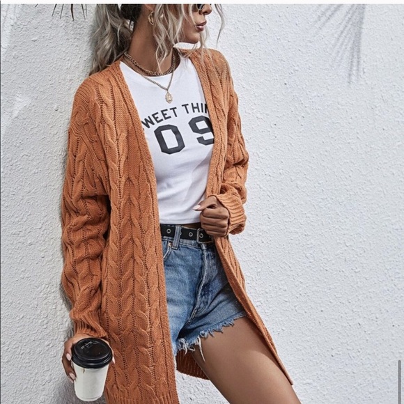 Rust Textured Cardigan - Picture 7 of 7